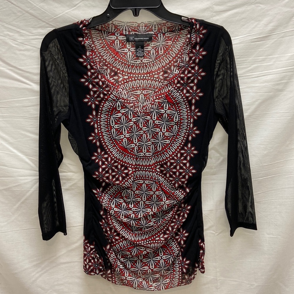 Sheer black 3/4 sleeve top